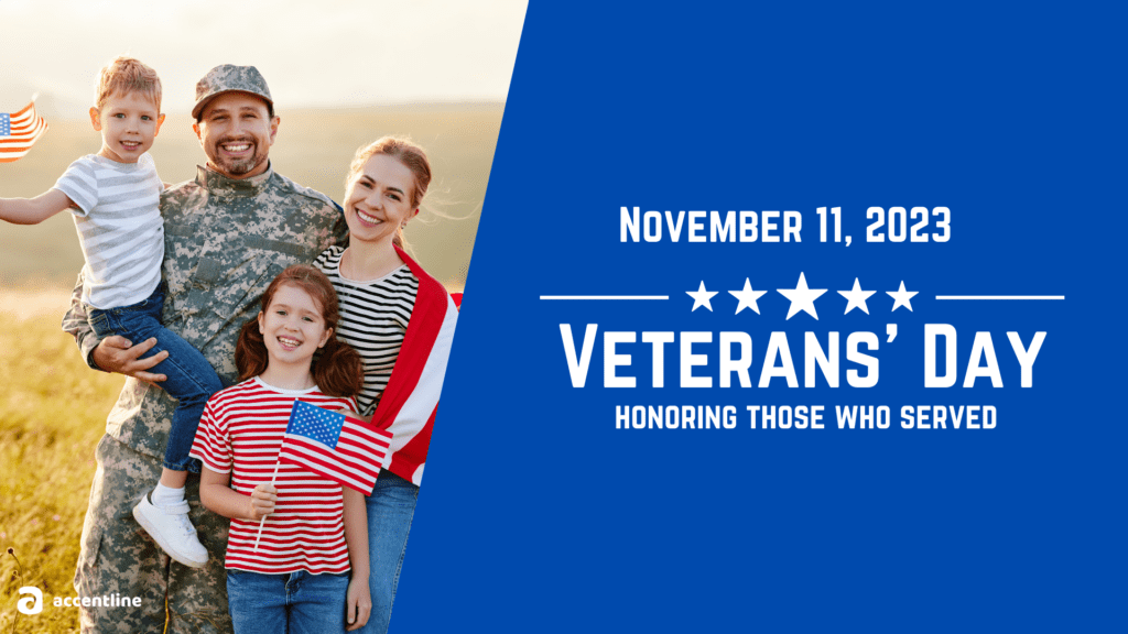 Accentline honors Veterans' Day and supports their journey from soldiers to entrepreneurs.